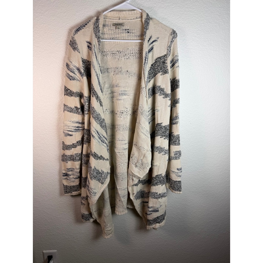 LUCKY BRAND Cardigan Womens L Cotton Wool Western Boho Cowgirl Waterfall Duster